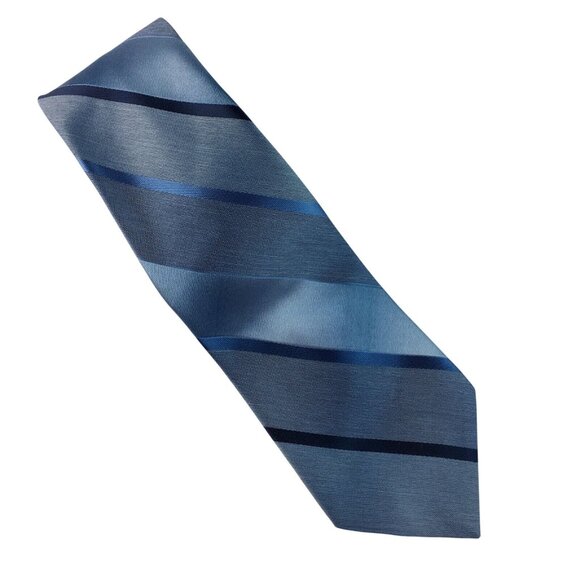 Envoy Mens Necktie Blue Diagonal Stripe Pattern 57 in Dress Tie u - Picture 4 of 4